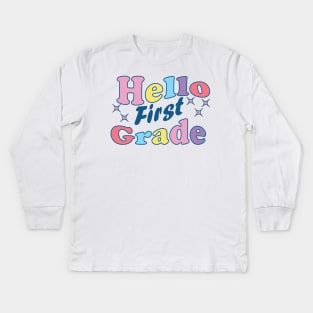 Hello first grade Kids Long Sleeve T-Shirt